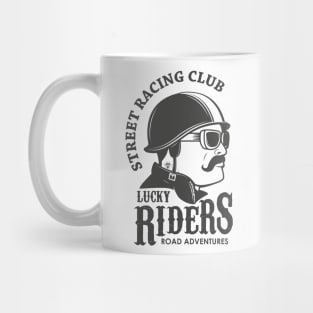 Street Racing Club Lucky Riders Road Adventures, Funny Vintage Cyclist Father's Day Gift Mug